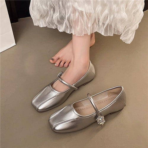 Damen elegante Ballerinas mit funkelndem Riemchen und modischem Design R&B