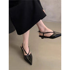 Damen spitze Slingback Pumps aus feinem Leder R&B