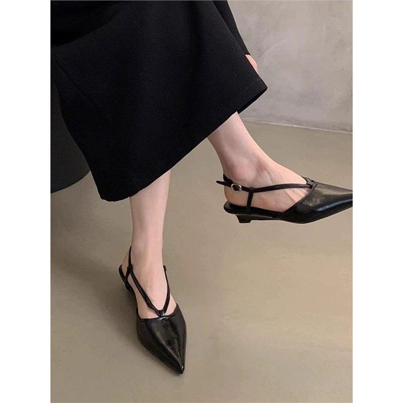 Damen spitze Slingback Pumps aus feinem Leder R&B