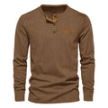 Herren nan Langarm-Henley mit feiner Rippenstruktur, schmaler Silhouette und Brustpaspel R&B