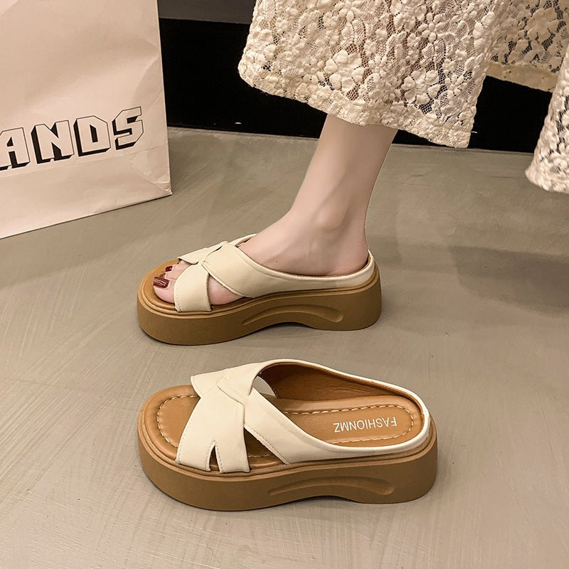 Damen Plateau-Sandalen mit stilvollem Knotendesign und bequemem Fußbett R&B