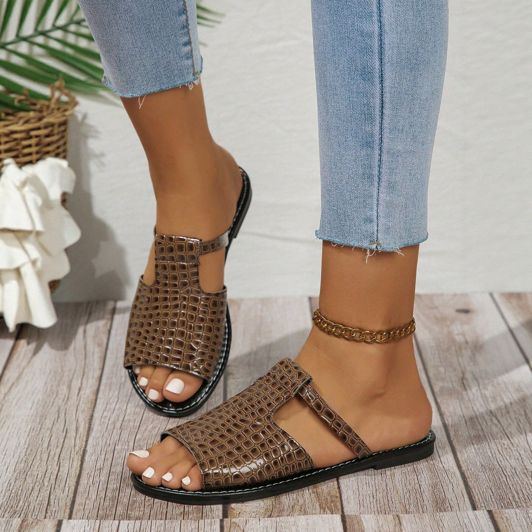 Damen Modische Sandalen mit Kroko-Prägung R&B
