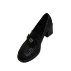 Damen elegante Loafers mit dekorativen Schnallen und komfortablem Absatz R&B
