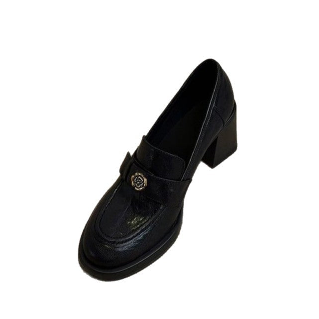 Damen elegante Loafers mit dekorativen Schnallen und komfortablem Absatz R&B