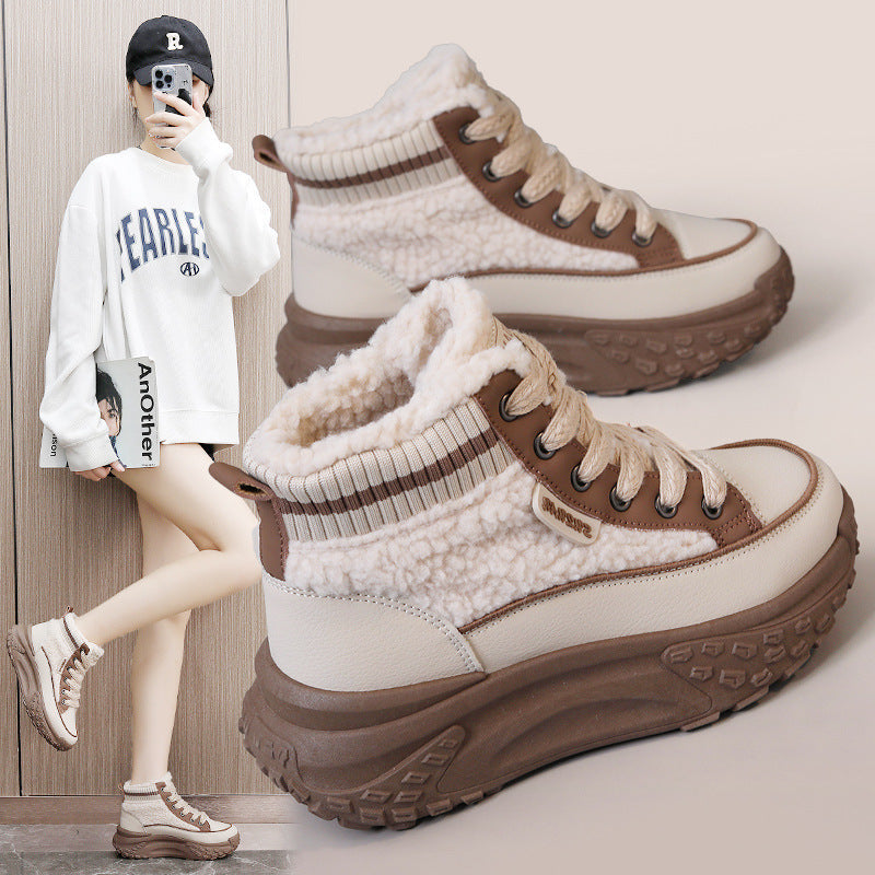 Damen Sportliche Winter Sneaker mit kuscheligem Innenfutter und rutschfester Laufsohle R&B