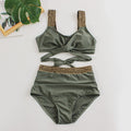 Damen Hochtailliertes Bikini-Set mit stilvollem Wickel-Oberteil R&B