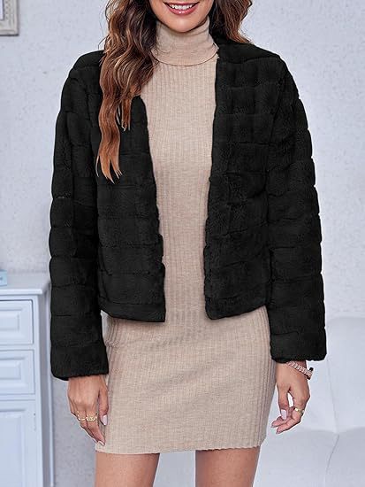 Damen Kuschelige Kurzjacke mit strukturiertem Design und weichem Innenfutter R&B