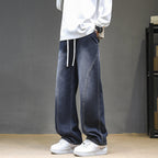 Herren Weitgeschnittene Jeanshose mit elastischem Bund und modernem Design