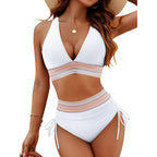 Damen Hochtailliertes Bikini-Set mit elastischen Details R&B