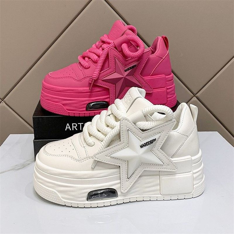 Damen Plateau-Sneaker mit modischem Sternen-Design und dämpfender Sohle R&B