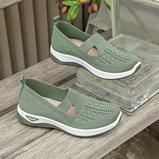 Damen Bequeme Slip-On Sneakers mit atmungsaktiver Netzstruktur R&B