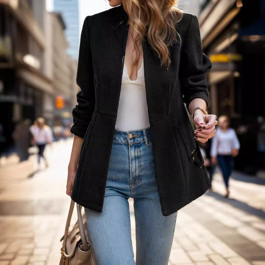 Damen Blazer mit elegantem Fischgratmuster und zeitlosem Schnitt R&B