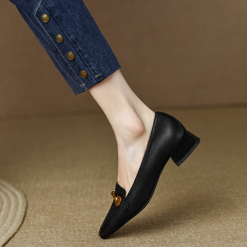 Damen elegante Slipper mit modischem Gürtel-Detail