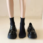 Damen modische Schnürloafers mit stabiler Plattformsohle und eleganter Riemenverzierung R&B