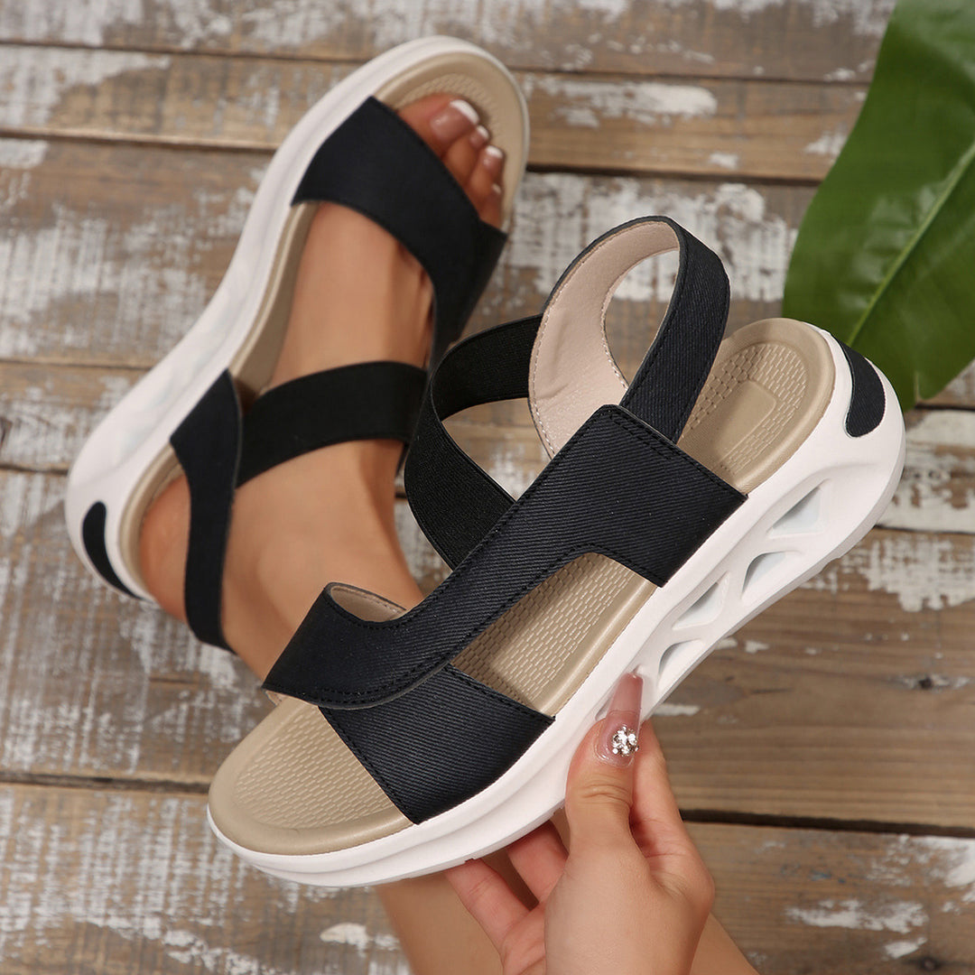 Damen Sportliche Riemchen-Sandalen mit ergonomischem Fußbett und rutschfester Sohle R&B