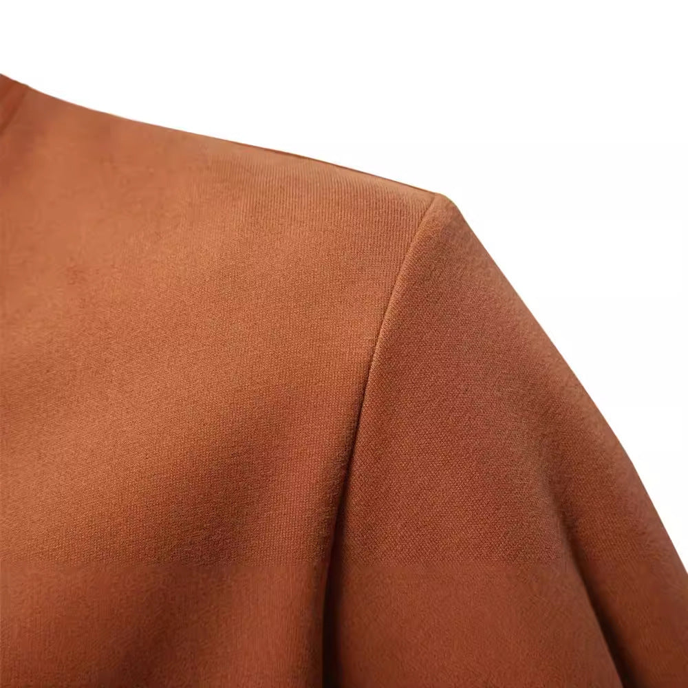 Herren nan Halbzip-Pullover mit Stehkragen, gestreiftem Krageninnenband und Kontrastärmeln R&B