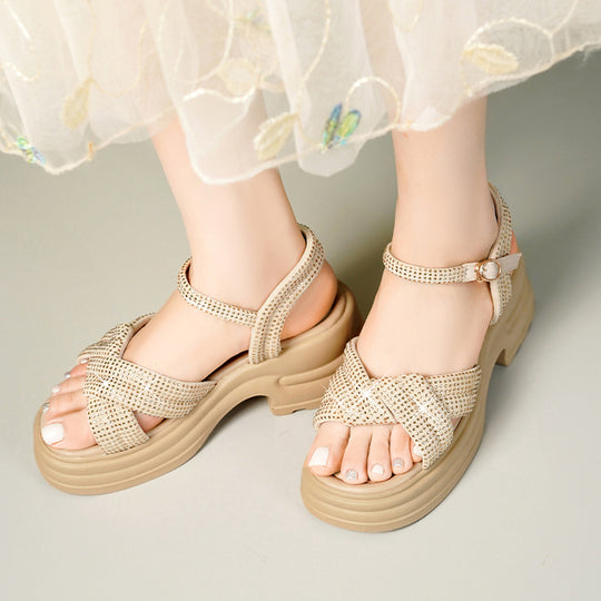 Damen Sandalen mit funkelnden Akzenten und komfortabler Sohle R&B