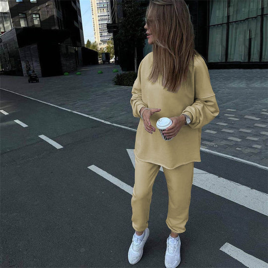Damen lässiges Fleece-Loungewear-Set R&B