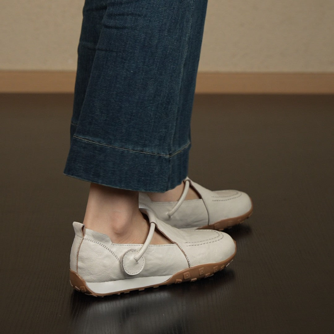 Damen Bequeme Slip-On Schuhe mit elastischem Riemen R&B