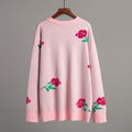 Damen weicher Strickpullover mit floralem Design R&B