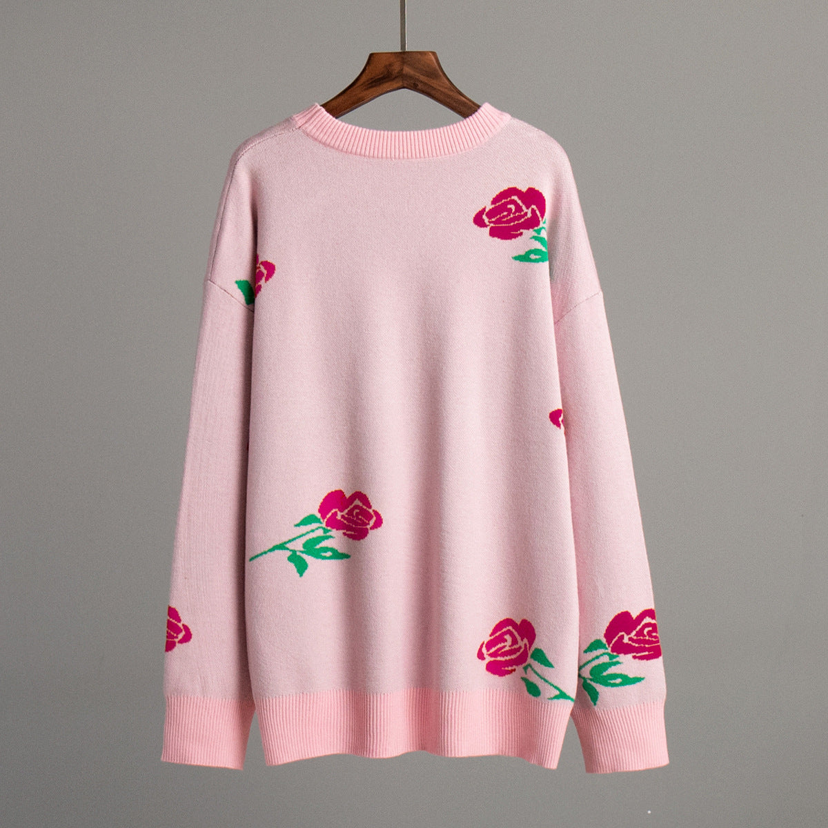 Damen weicher Strickpullover mit floralem Design R&B