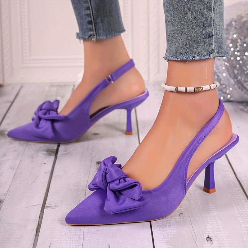 Damen Slingback-Pumps mit dekorativem Schleifen-Detail R&B