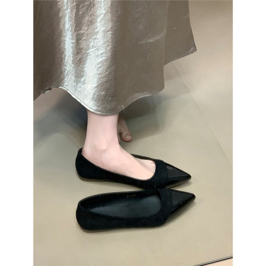 Damen spitze Ballerinas mit elegantem Velvet-Obermaterial R&B