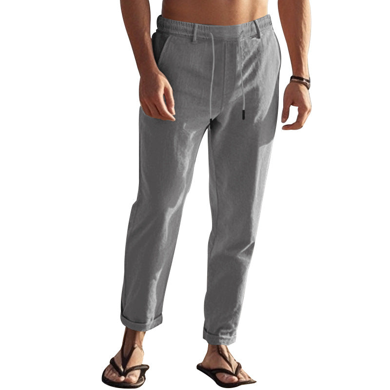 Herren lässige Freizeithose mit elastischem Bund und seitlichen Taschen R&B