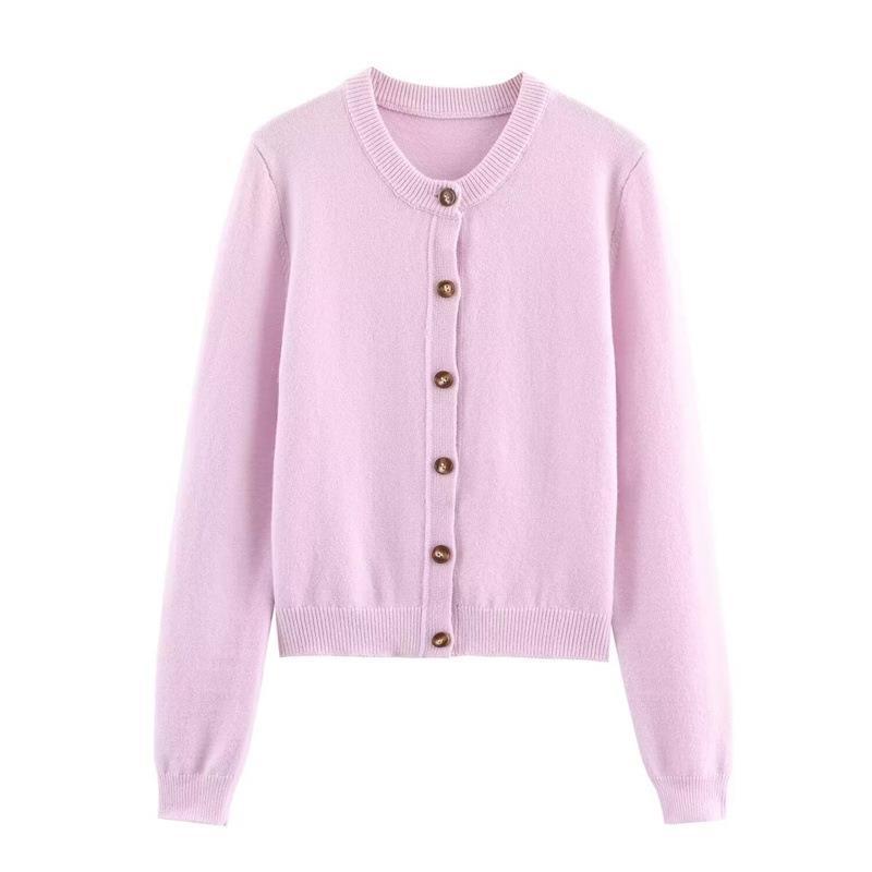 Damen weicher Strickcardigan mit Knopfverschluss und eleganten Rippabschlüssen R&B