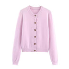 Damen weicher Strickcardigan mit Knopfverschluss und eleganten Rippabschlüssen R&B