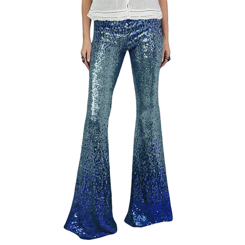 Damen Glitzernde Schlaghose mit Luxuriösem Pailletten-Muster R&B