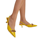 Damen Slingback-Heels mit eleganter Kettenapplikation R&B