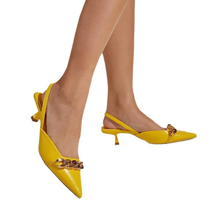 Damen Slingback-Heels mit eleganter Kettenapplikation R&B