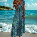 Damen Maxikleid mit floralem Muster R&B
