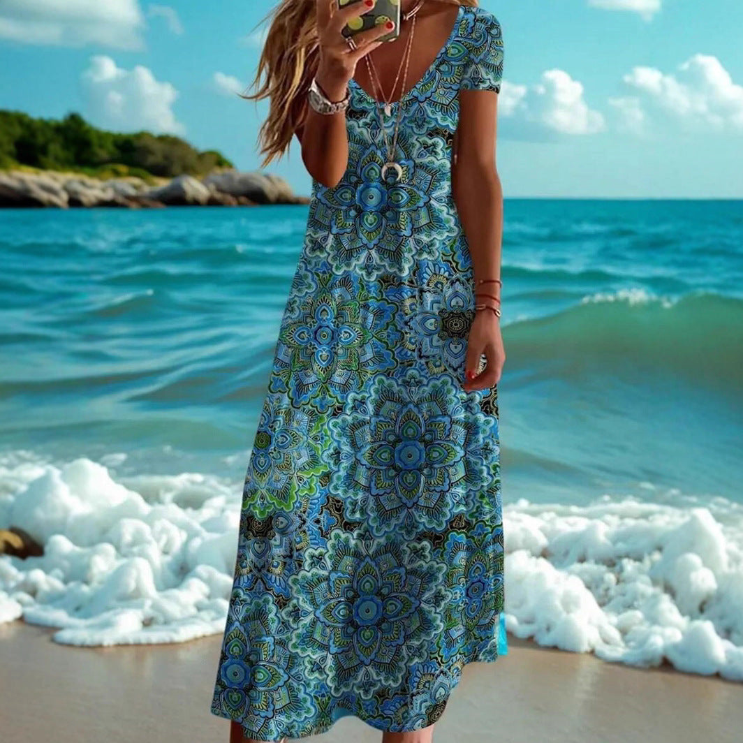 Damen Maxikleid mit floralem Muster R&B