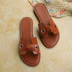 Damen Bequeme Flip-Flop-Pantoletten mit dekorativem Schleifen-Design