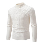 Herren Strickpullover mit hochgeschlossenem Kragen und Zopfmuster R&B