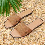 Damen Offene Mules mit modischem Flecht-Design R&B