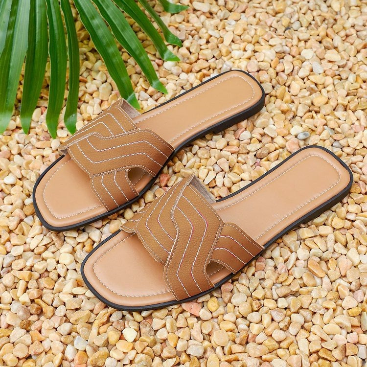 Damen Offene Mules mit modischem Flecht-Design R&B