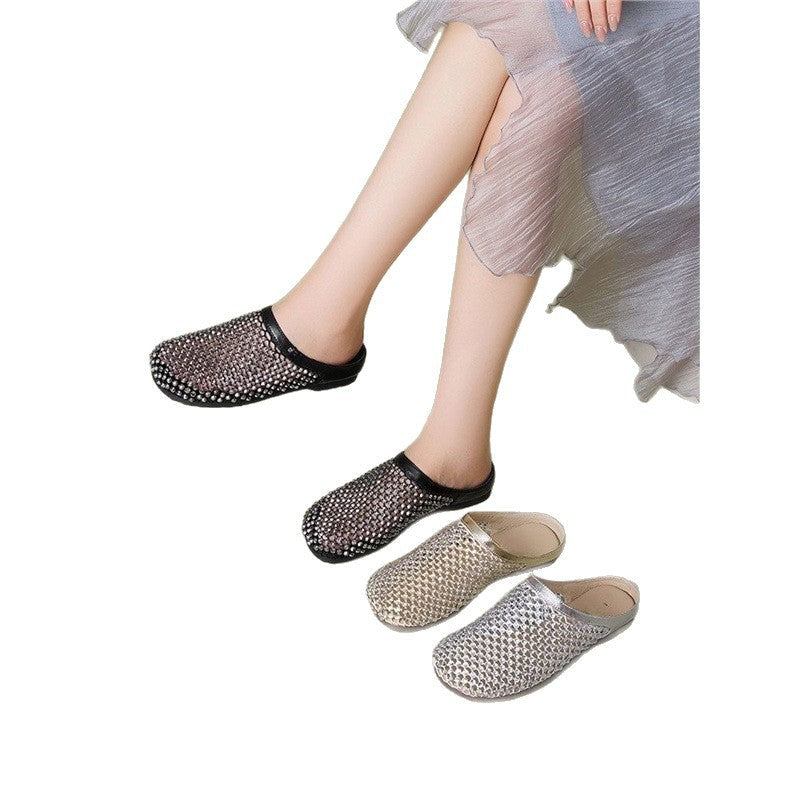 Damen elegante Mesh Clogs mit modischem Strassdesign R&B