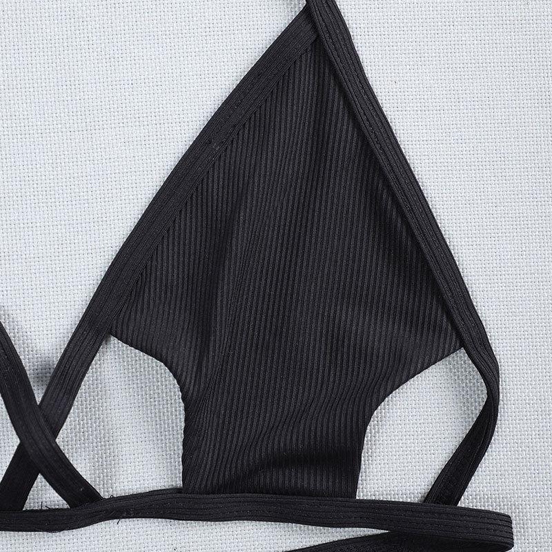 Damen Triangel-Bikinioberteil mit verstellbaren Schnürdetails R&B