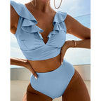 Damen Bikiniset mit verspielten Rüschendetails R&B