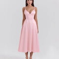 Damen Midikleid mit elegantem V-Ausschnitt und schwingendem Rock R&B