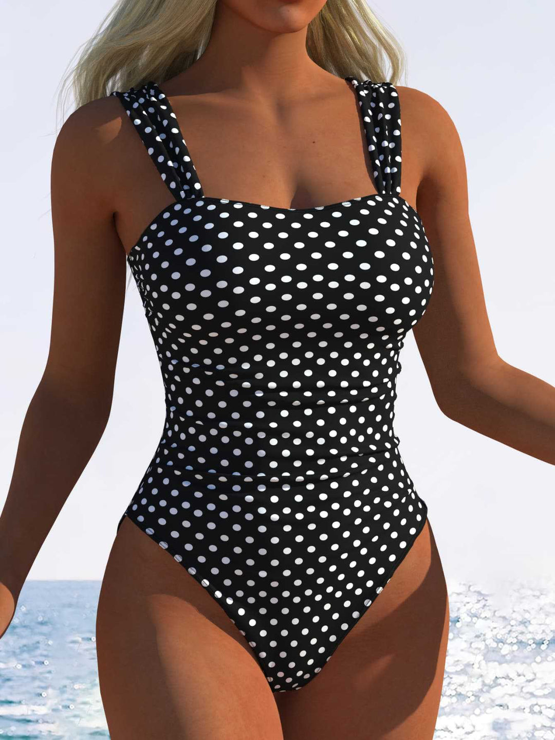 Damen Einteiliger Badeanzug mit innovativem Animal-Print und hohem Beinausschnitt R&B
