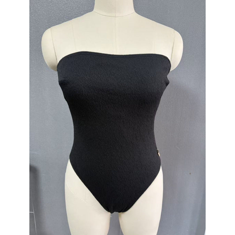 Damen Einteiliger Badeanzug mit bandeau Schnitt und figurbetonendem Design R&B