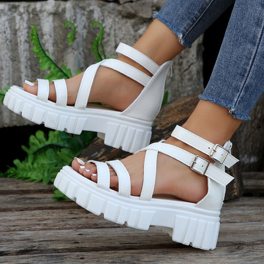 Damen Chunky Sandalen mit verstellbaren Riemen und rutschfester Sohle R&B
