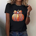 Damen T-Shirt mit stylischem Kürbis-Motiv und aufregendem Animal-Print R&B