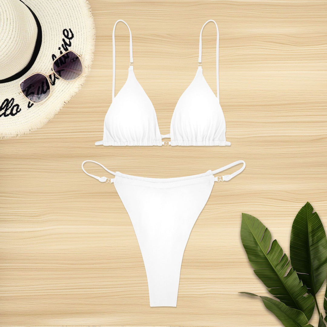 Damen Triangel-Bikini mit feinen Rüschendetails und verstellbaren Trägern R&B