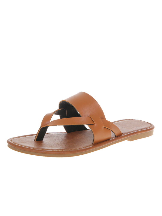 Damen Offene Freizeit-Sandalen mit geflochtenem Riemendesign R&B