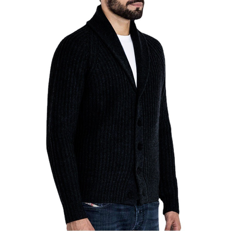 Herren Strickjacke mit modernem Schalkragen R&B